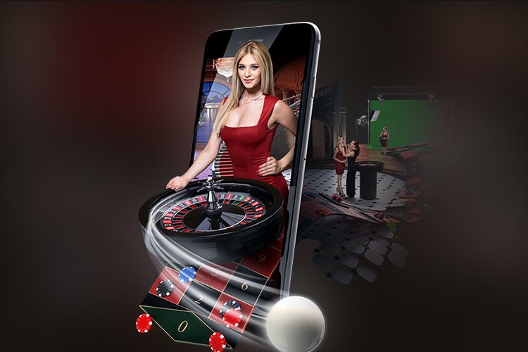 Handy, Roulette Tisch, Blonde Frau